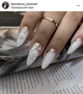 Маникюр на миндальные ногти